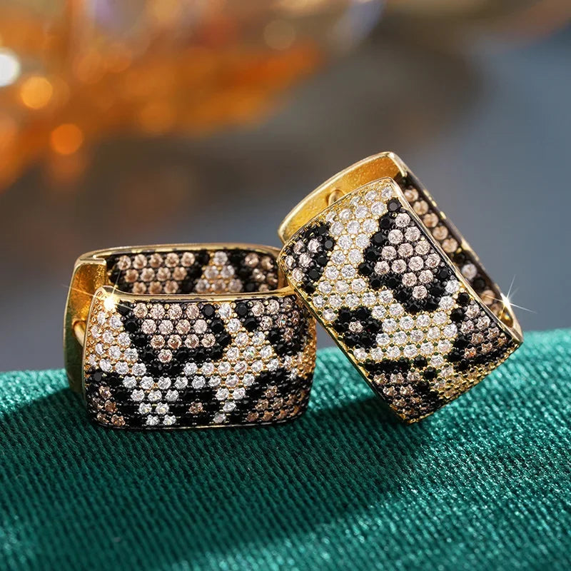 Pavé Leopard Huggies