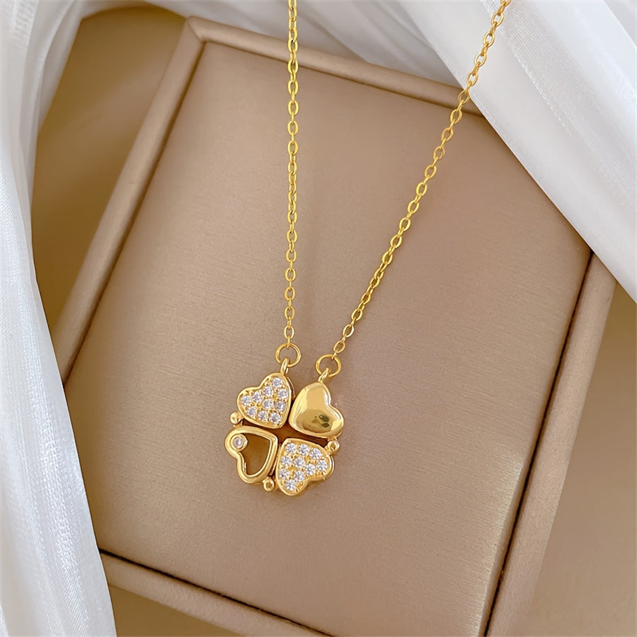 Lucky Clover Heart Necklace