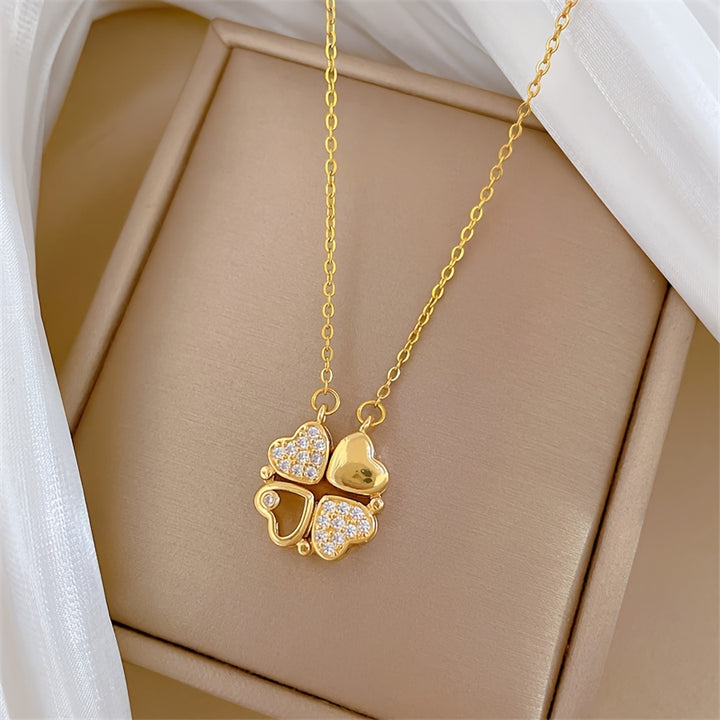Lucky Clover Heart Necklace