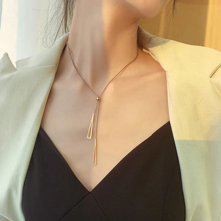 Acute Attraction Lariat Necklace
