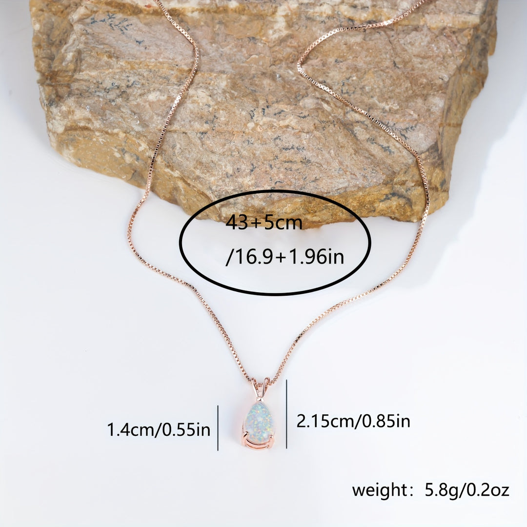 Opal Teardrop Necklace