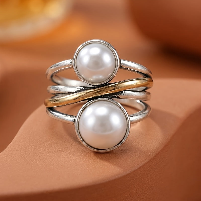 Twin Pearl Wrap Ring