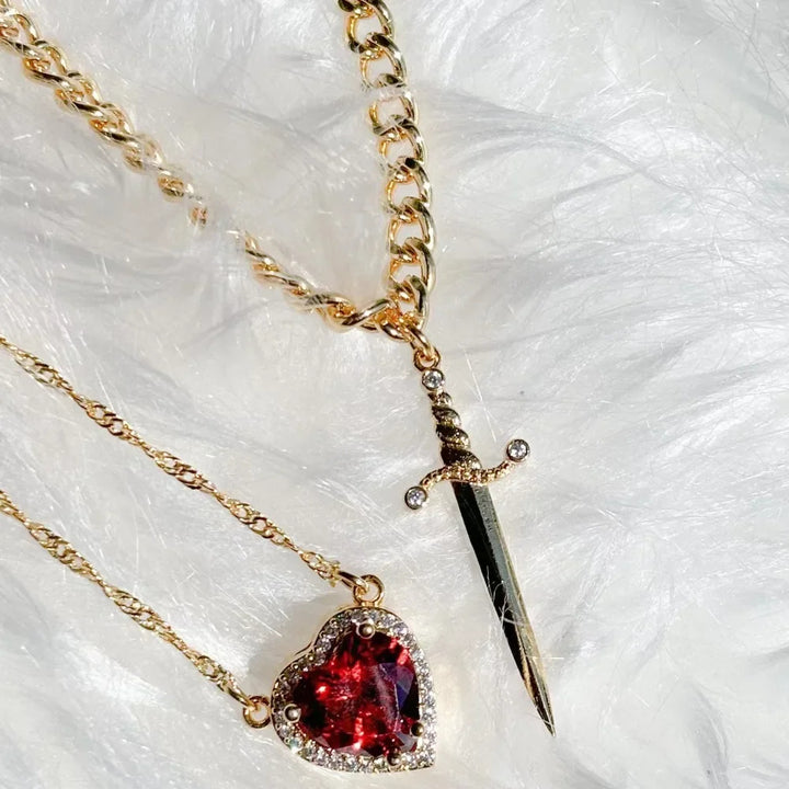 Velvet Dagger Necklace Set