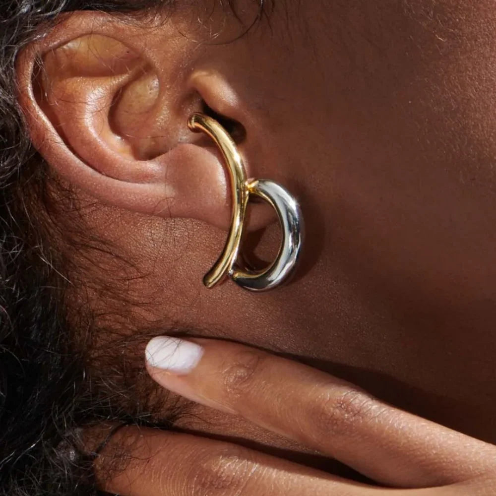 Two-Tone Arc Earrings