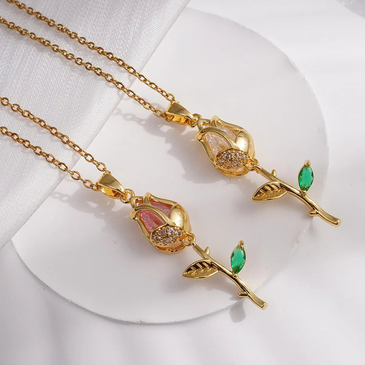 Fleur Drop Pendant Necklace