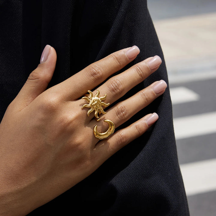 Sol & Luna Adjustable Ring