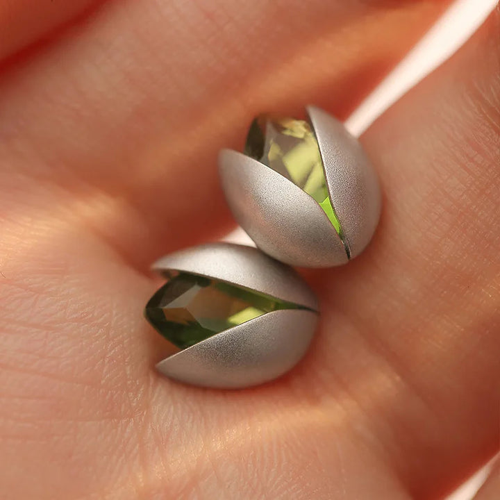 Pistachio Petal Necklace & Earring Set