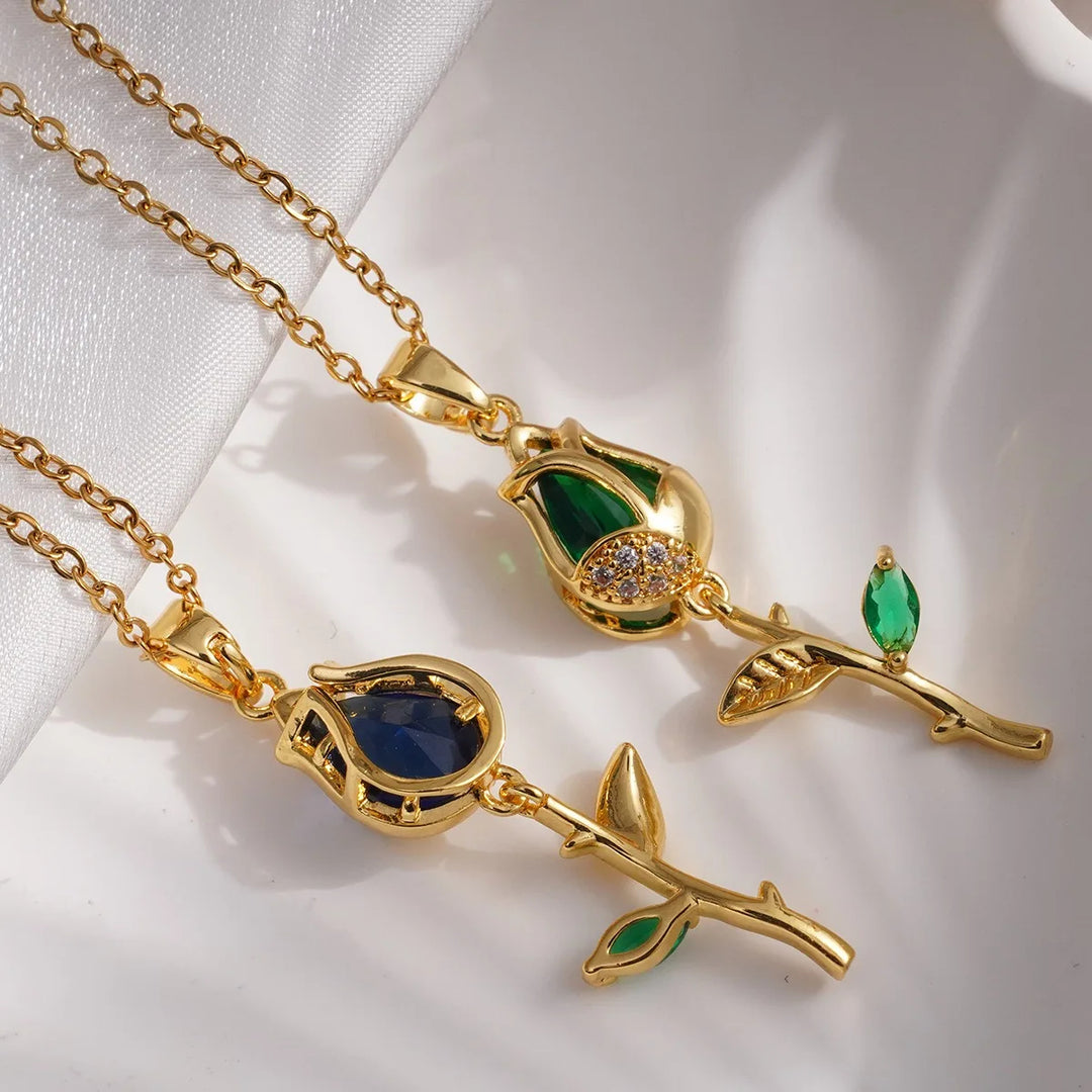 Fleur Drop Pendant Necklace