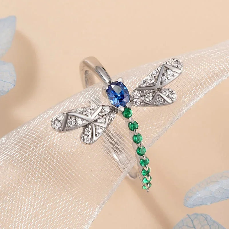 Emerald Trail Dragonfly Ring