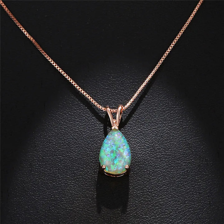 Opal Teardrop Necklace