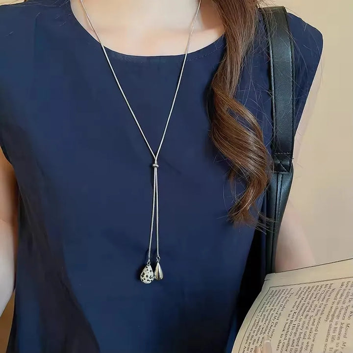 Double Drop Stone Necklace