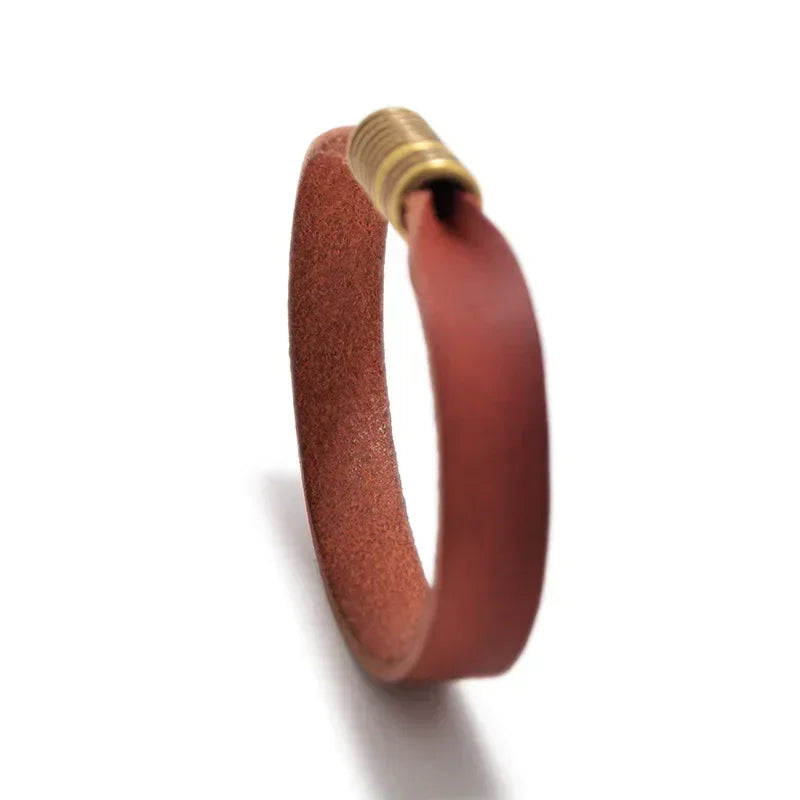 Lock In Leather Bracelet