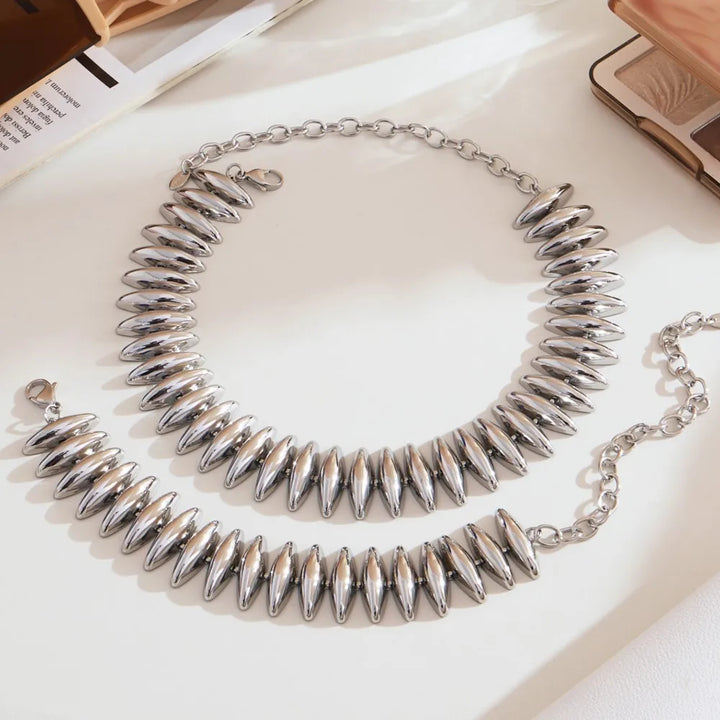 Empire Link Necklace & Bracelet Set