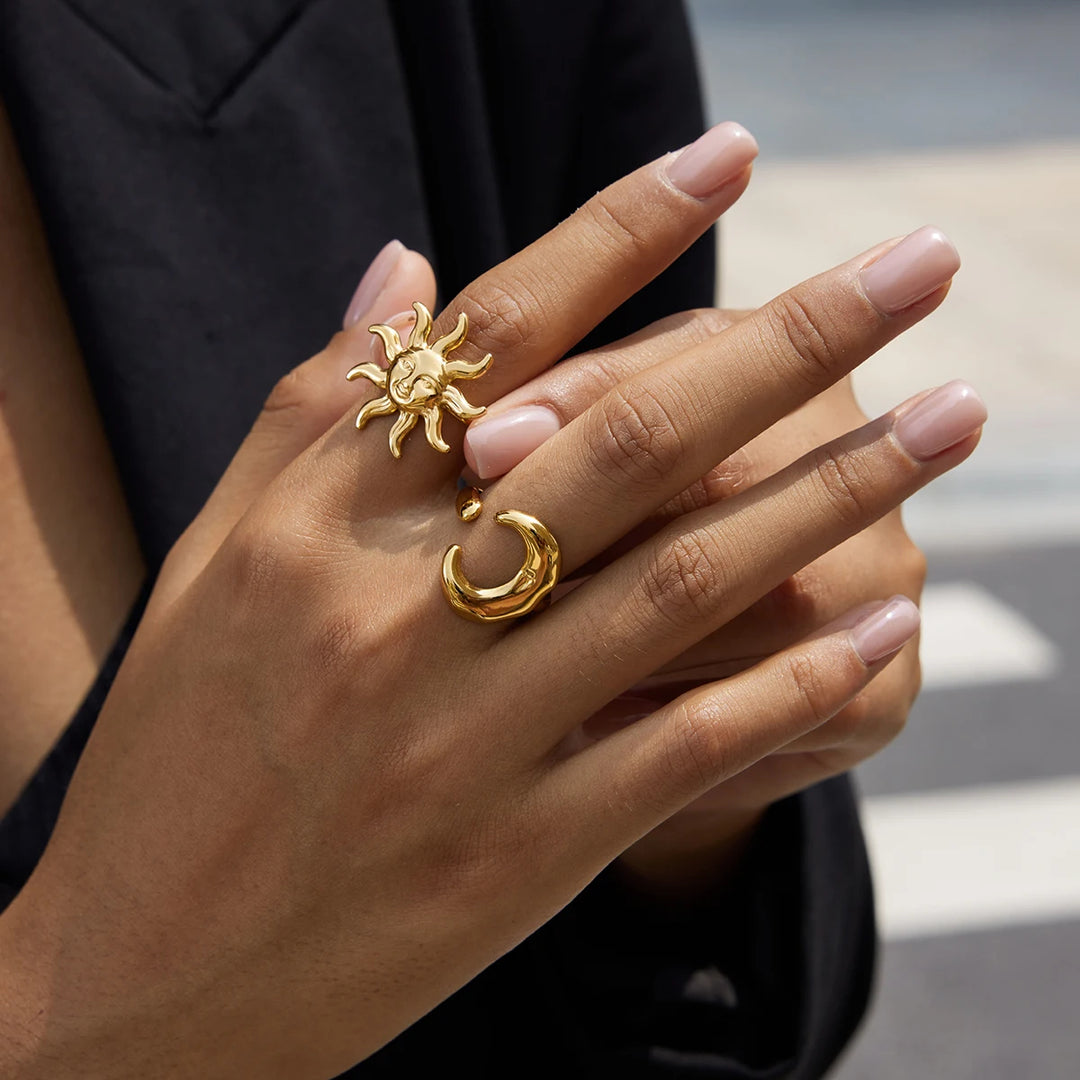 Sol & Luna Adjustable Ring