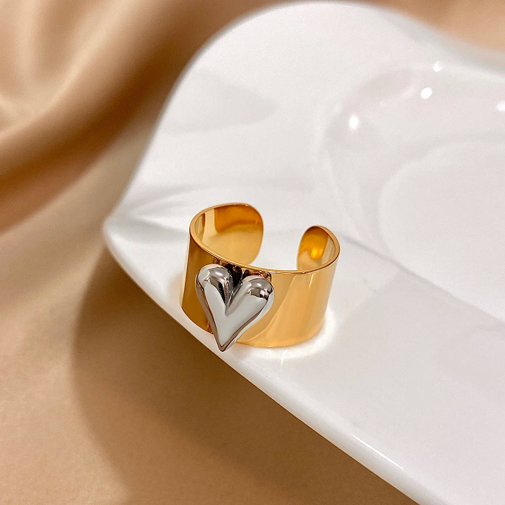 Cuff Heart Rings Gilded Heart Cuff Ring
