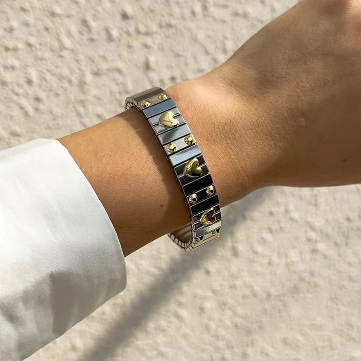 Linked Hearts Elastic Bracelet