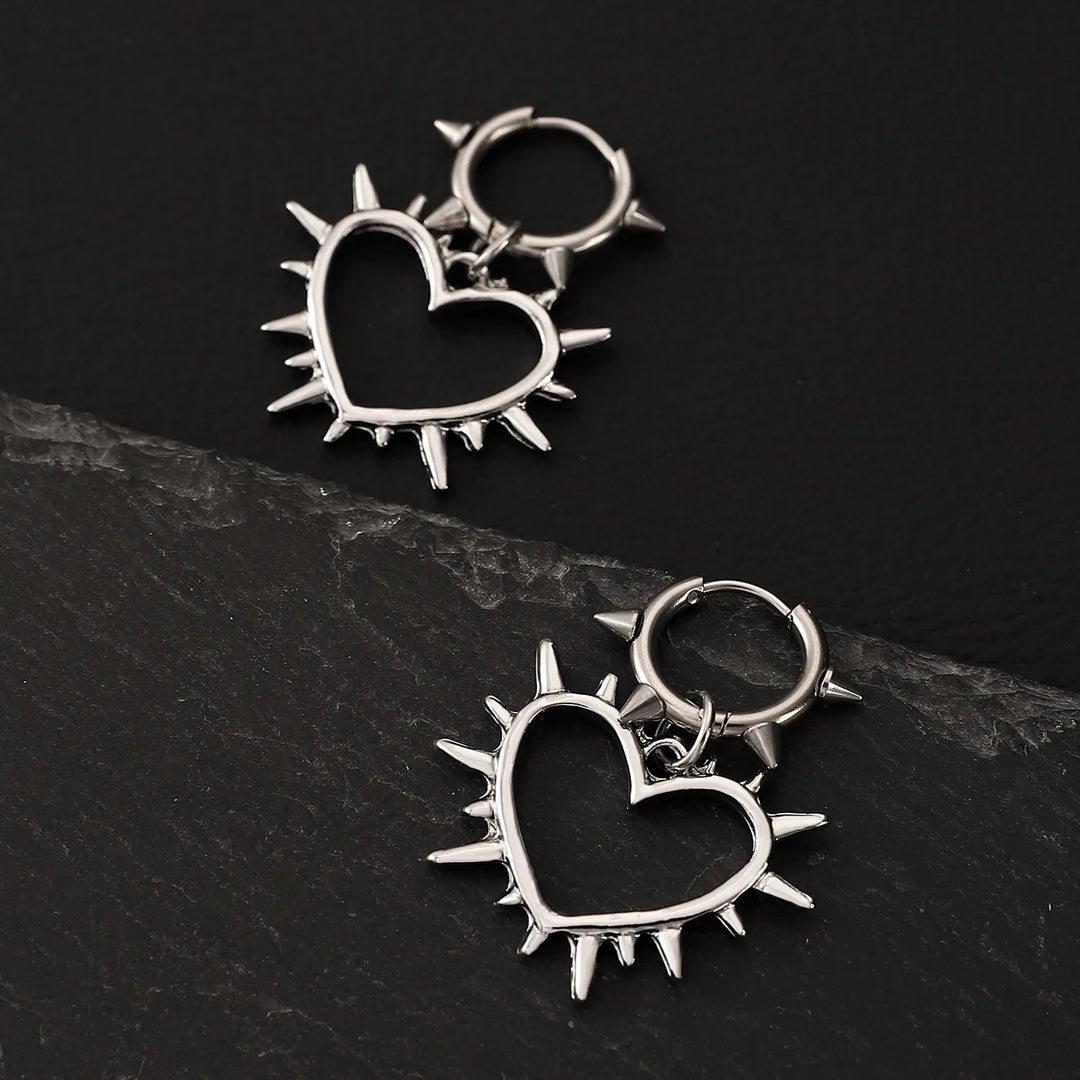 Bed Of Thorns Heart Earrings