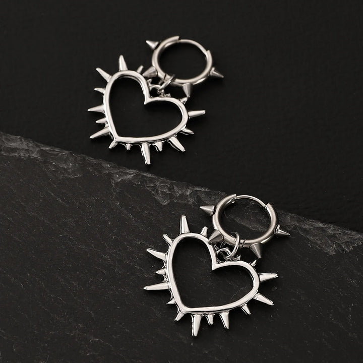 Bed Of Thorns Heart Earrings