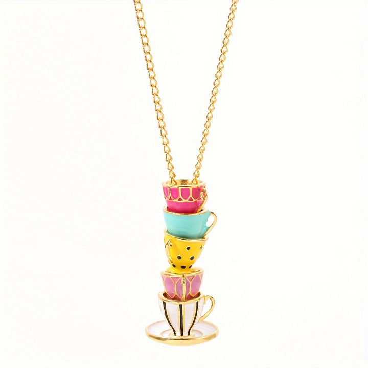 Garden Tea Cups Necklace