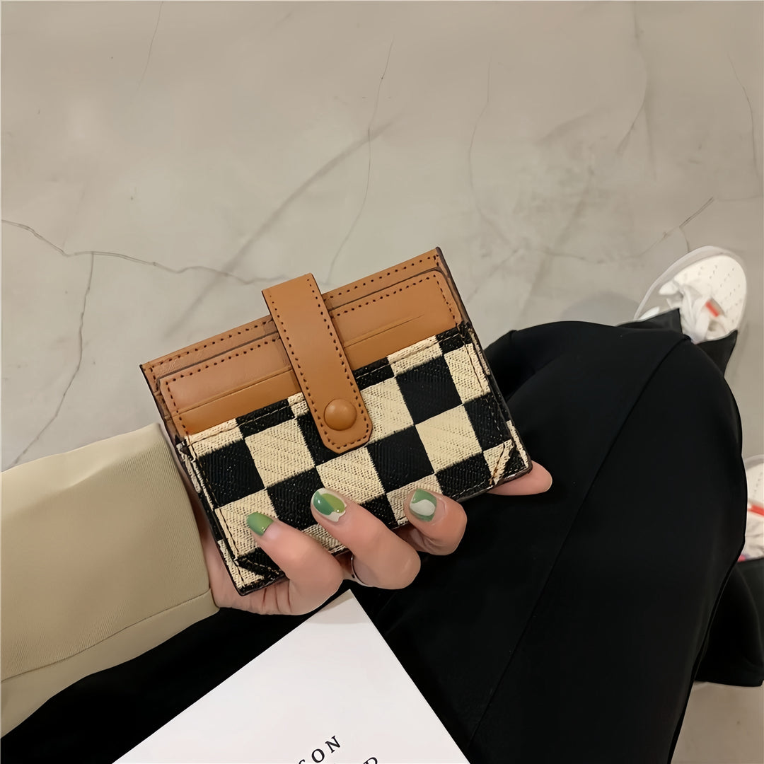 Camden Checkered Card Holder