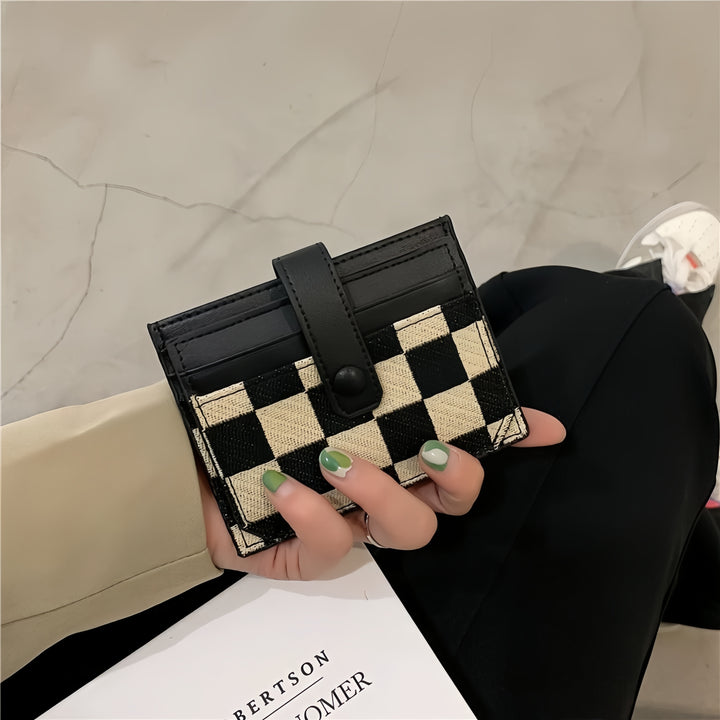 Camden Checkered Card Holder