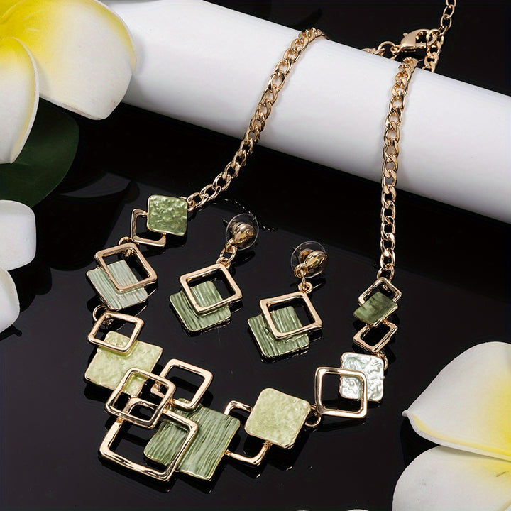 Gallery Squares Necklace & Earring Set