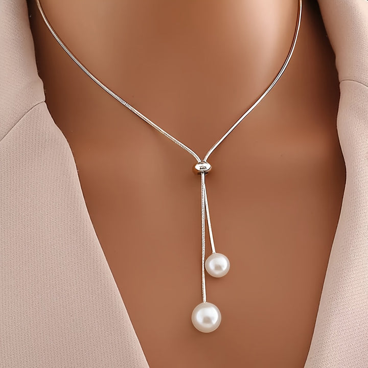 Serena Pearl Lariat Necklace