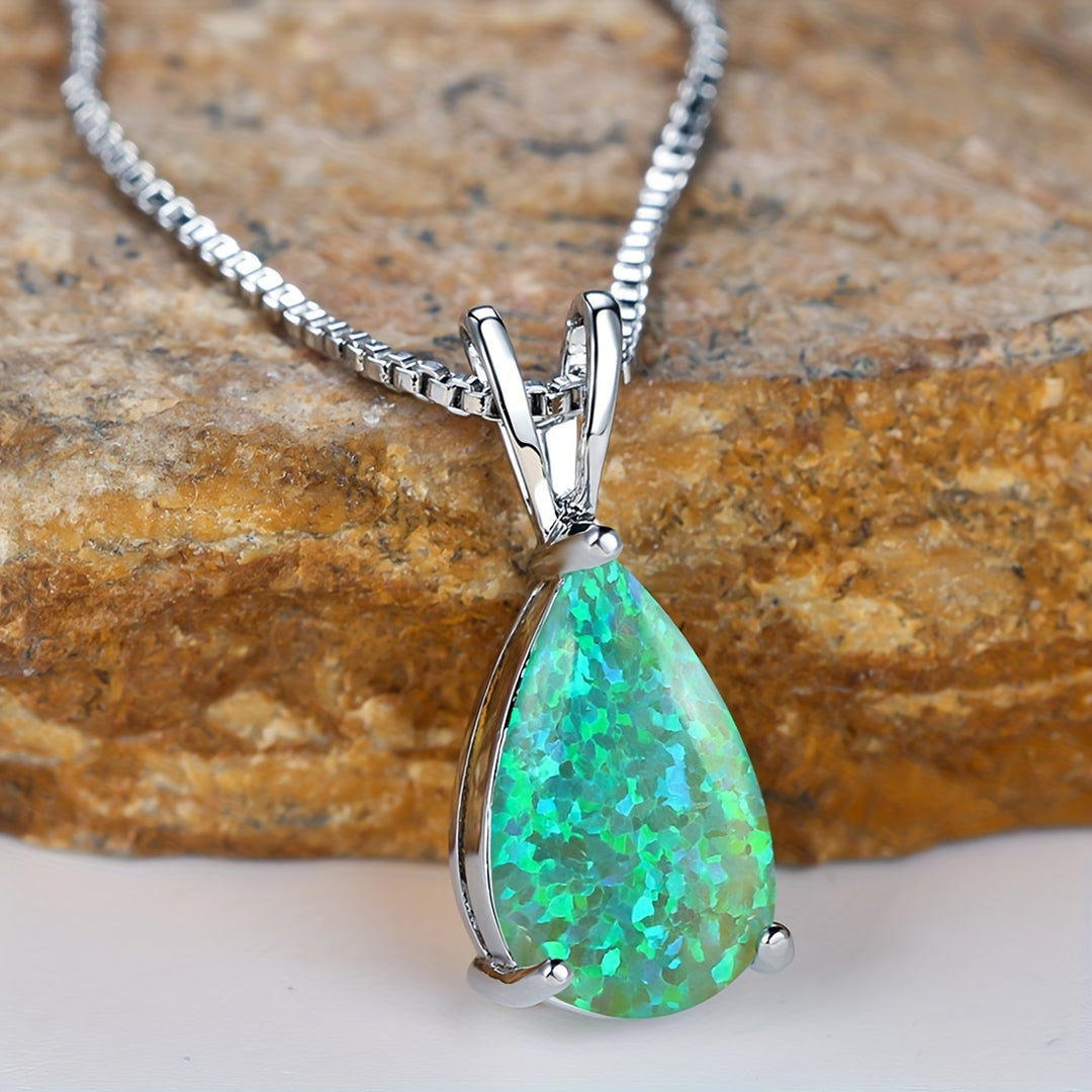 Opal Teardrop Necklace