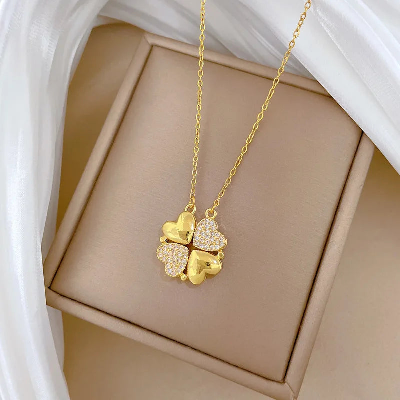 Lucky Clover Heart Necklace