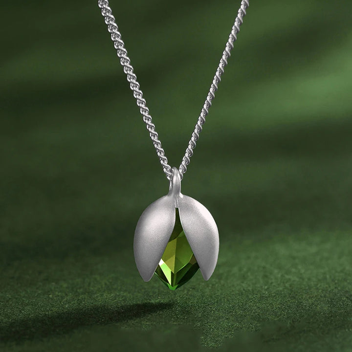 Pistachio Petal Necklace & Earring Set