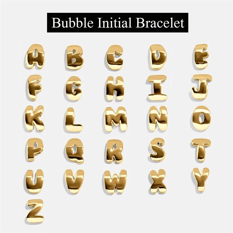 Golden Bubble Initial Bracelet