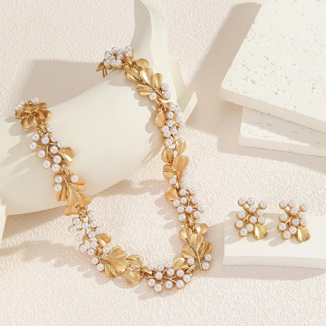 Pearl Vine Necklace & Earring Set