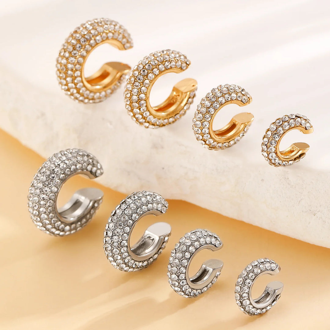 Elara Crystal Ear Cuff Set