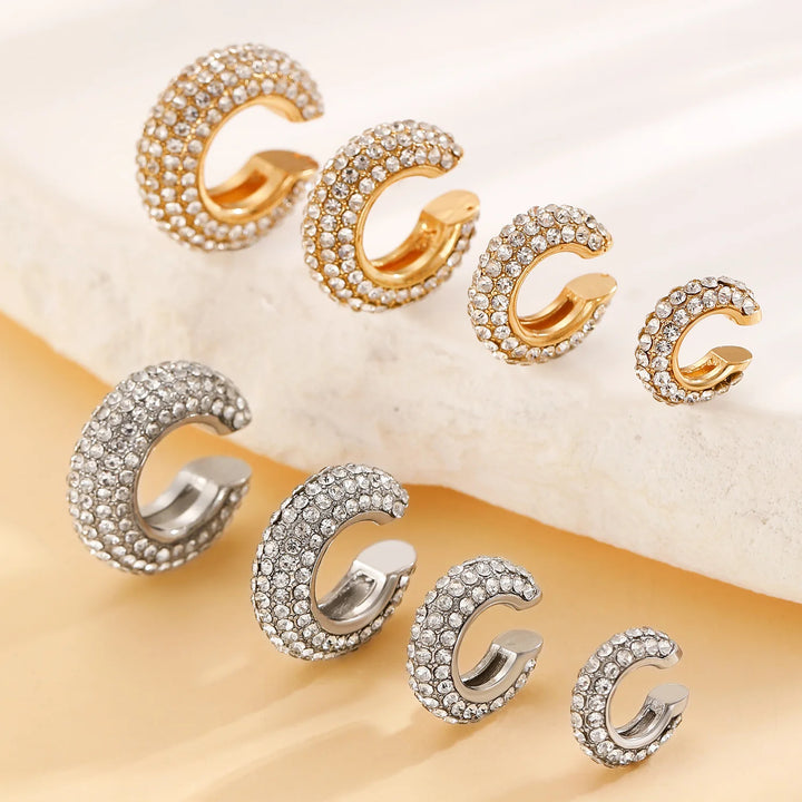 Elara Crystal Ear Cuff Set