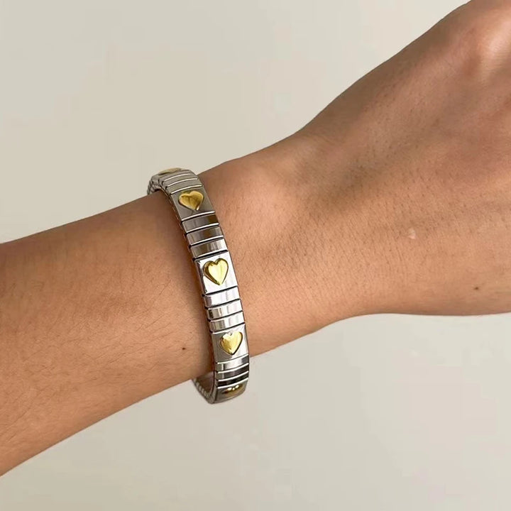 Linked Hearts Elastic Bracelet