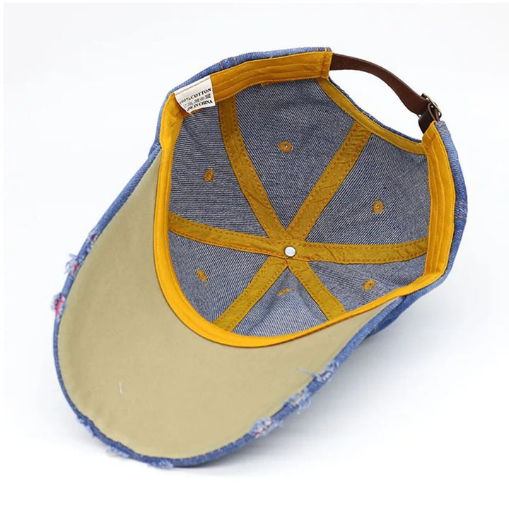 Jeweled Wildflower Denim Cap