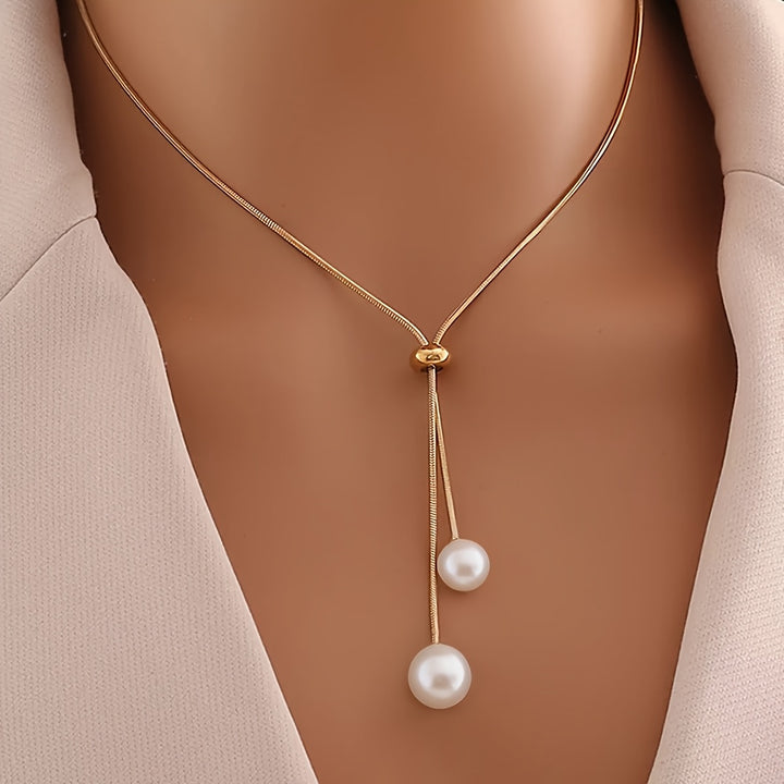 Serena Pearl Lariat Necklace