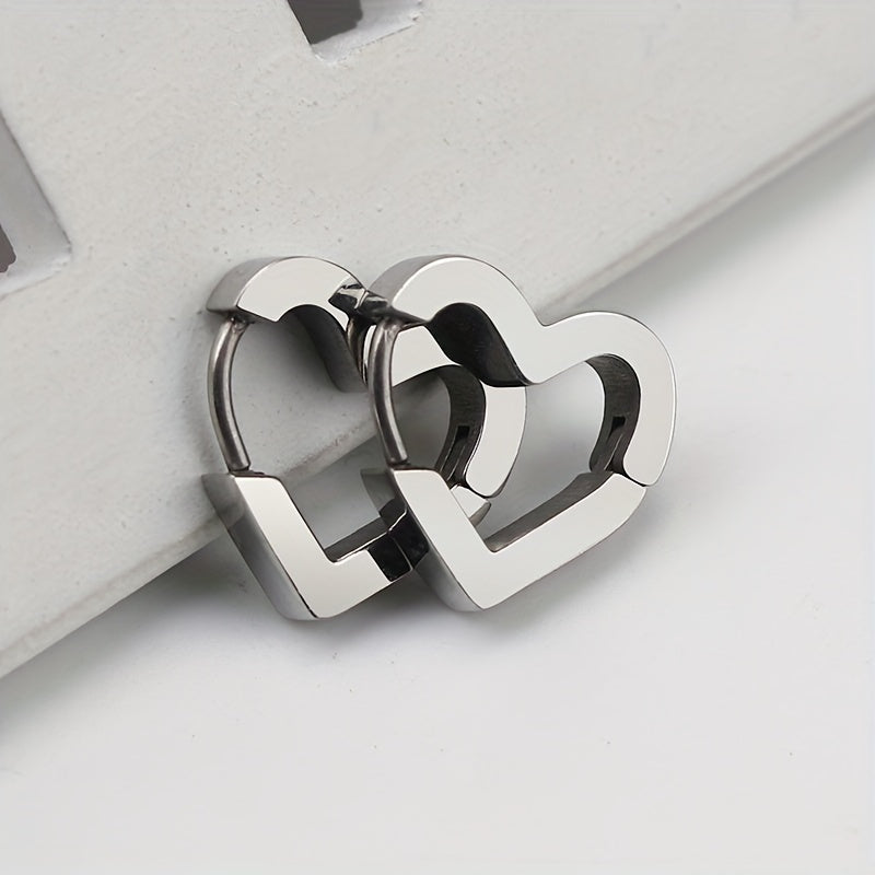 Open Heart Hoop Earrings