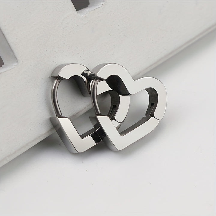 Open Heart Hoop Earrings
