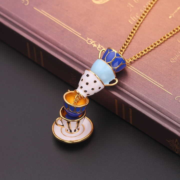 Garden Tea Cups Necklace