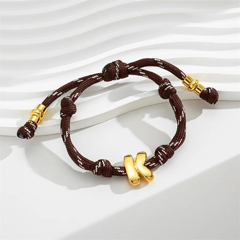 Golden Bubble Initial Bracelet