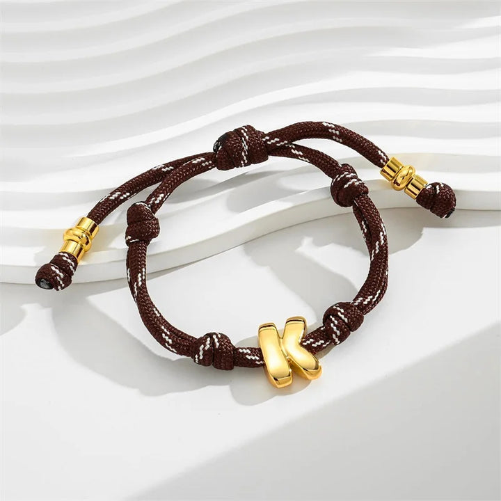 Golden Bubble Initial Bracelet
