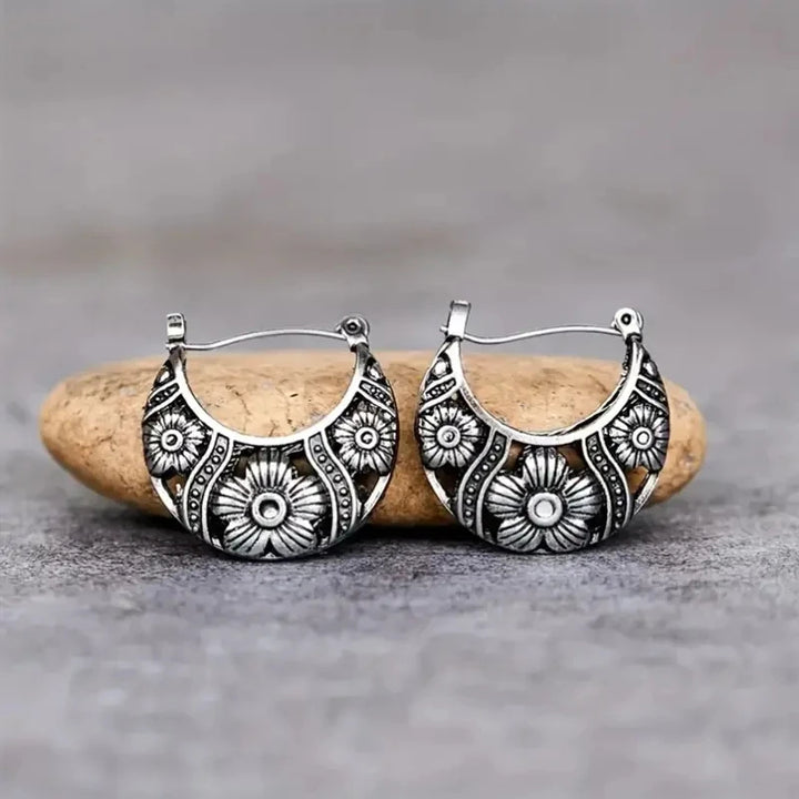 Moonflower Hoop Earrings