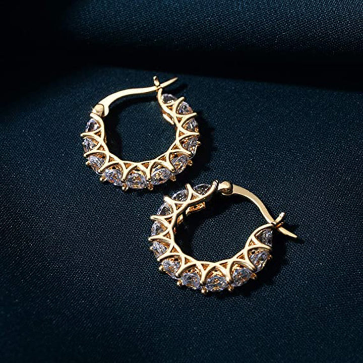 Crown Crystal Hoops
