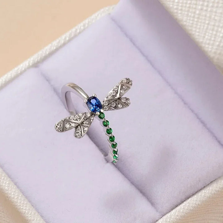 Emerald Trail Dragonfly Ring