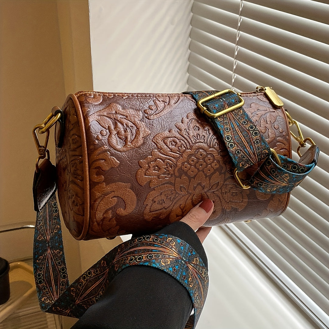 Baroque Bloom Barrel Bag