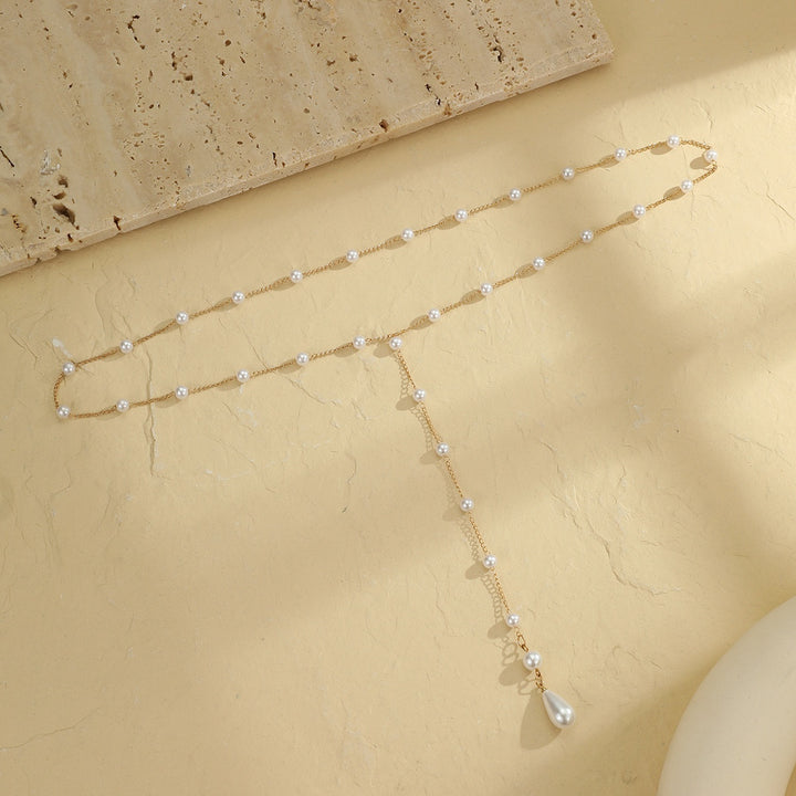 Décolleté Pearl Drop Back Chain
