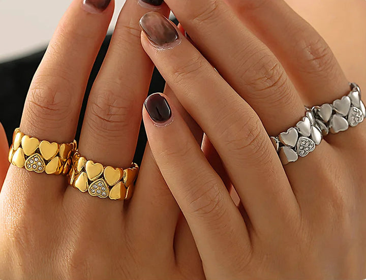 Mosaic Hearts Ring