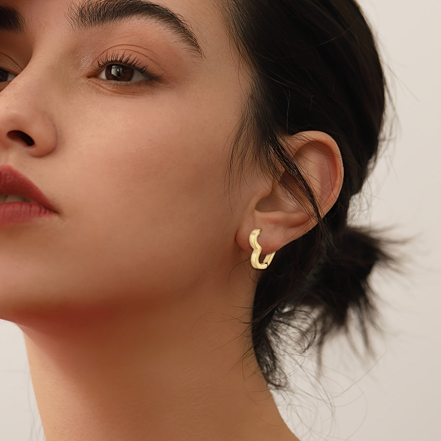 Open Heart Hoop Earrings