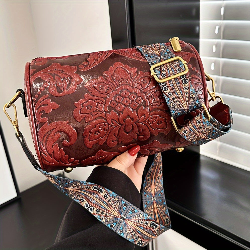 Baroque Bloom Barrel Bag